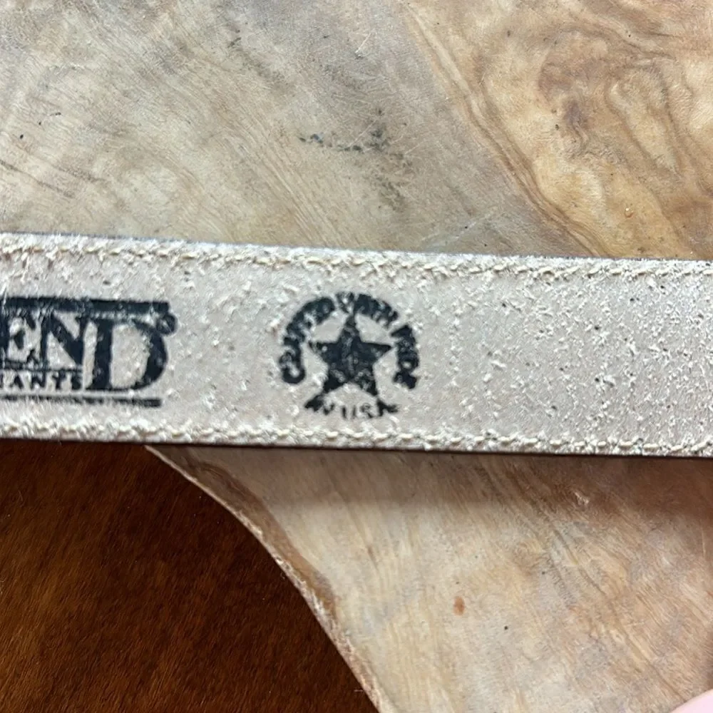 Land's End Leather Belt with Brass Buckle - Size 30